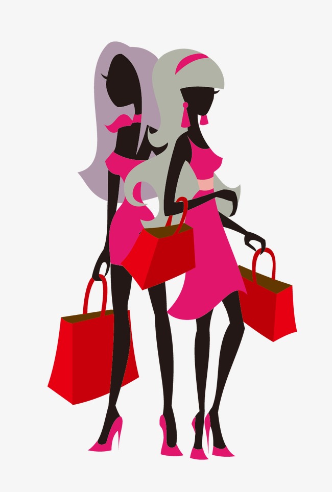 650x964 Cartoon Urban Women, Urban Women, Shopping Girl, Cartoon Png Image