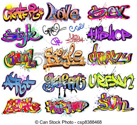 450x411 Graffiti Urban Art Vector Set Vector