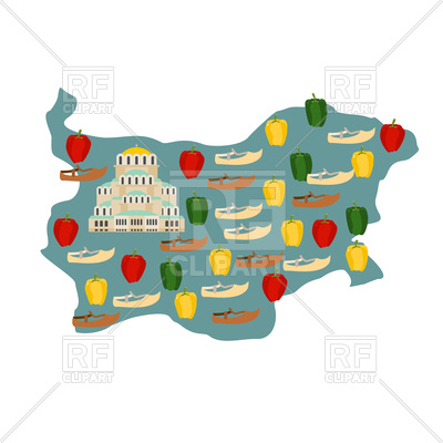 400x400 Map Of Bulgaria Royalty Free Vector Clip Art Image
