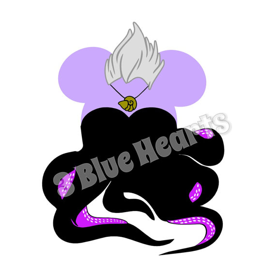 570x570 Ursula Mickey Head Svg Dxf Pdf Studio, Little Mermaid Mickey Head