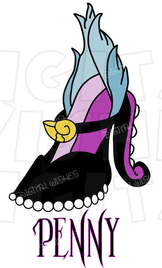 570x939 Ursula From The Little Mermaid Villain High Heel Shoe Digital Iron
