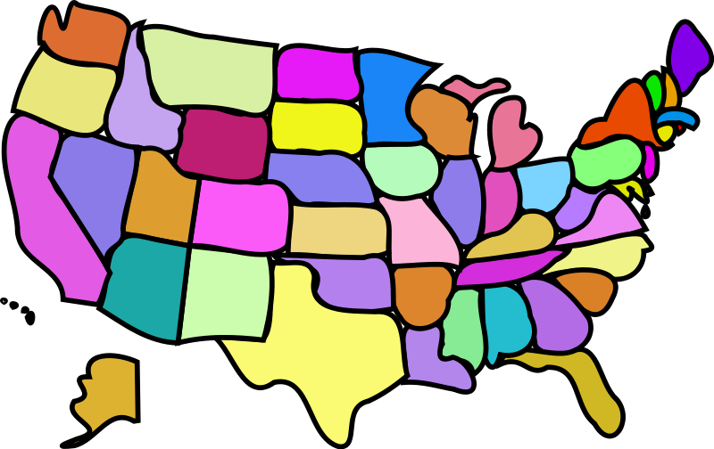 800x504 U.s. Map, Cartoony Free Vector 4vector