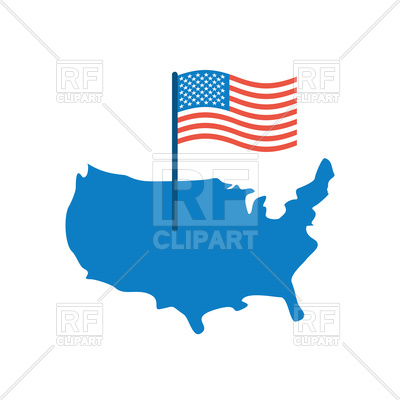 400x400 Usa Map With Flag Royalty Free Vector Clip Art Image