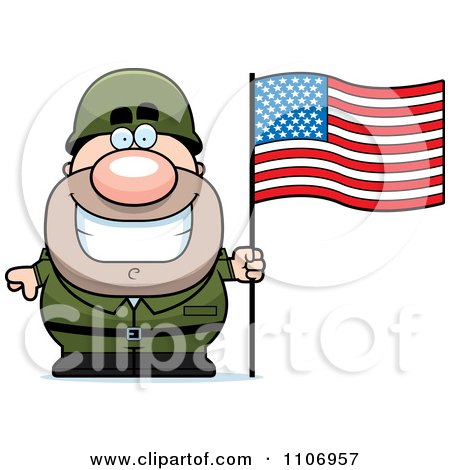 450x470 Clipart Male Army Soldier With An American Flag