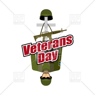 400x400 Veterans Day. Us Army Soldier And War Heros Grave. Royalty Free