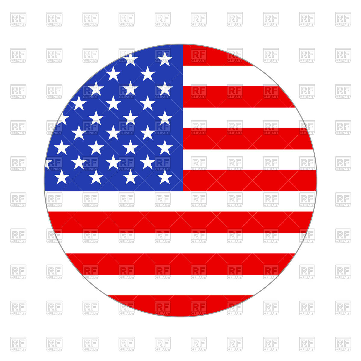 1200x1200 Round Icon Of Usa Flag On White Background Royalty Free Vector