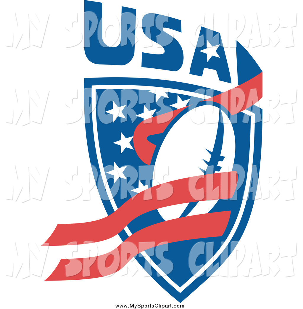 1024x1044 Sports Clip Art Of A Usa Rugby Ball And Shield With Ribbons By