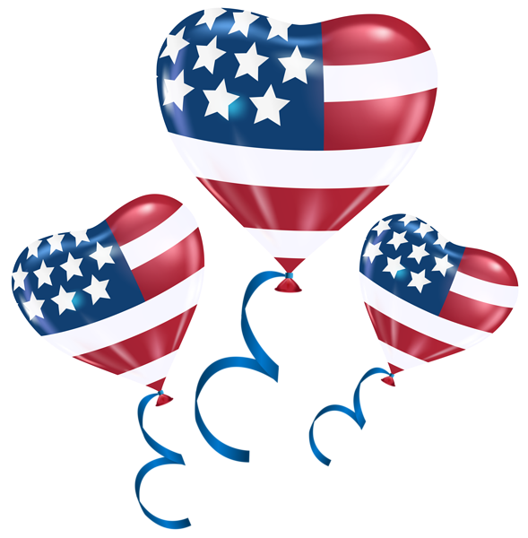 589x600 Usa Heart Balloons Png Clip Art Image Happy 4th Of July