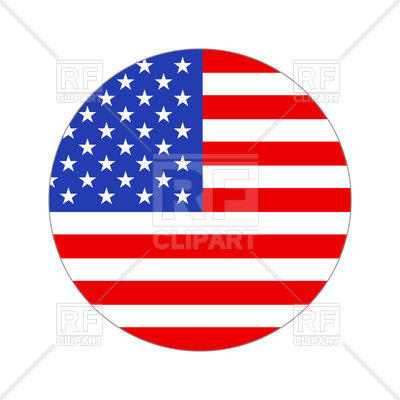 400x400 Round Icon Of Usa Flag On White Background Royalty Free Vector