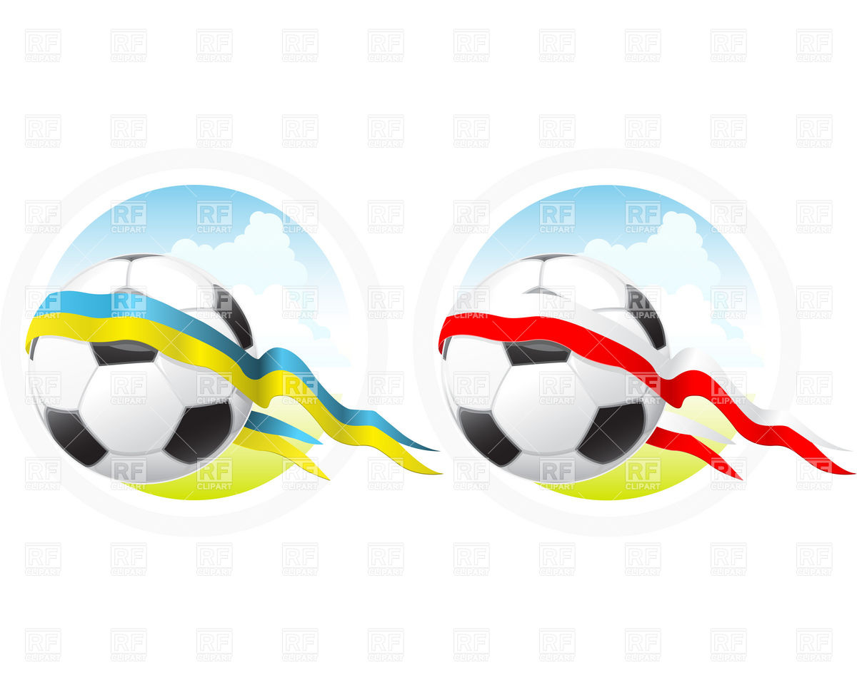 1200x960 Euro Soccer Emblem With Ball And Ribbon Royalty Free Vector Clip