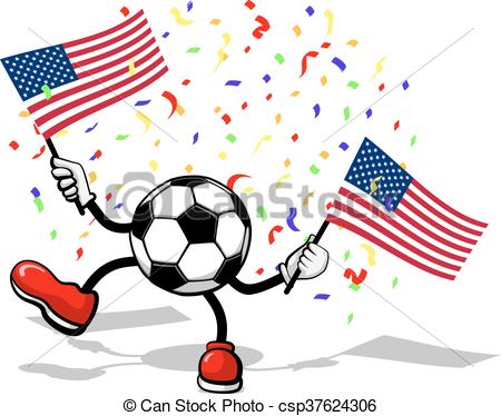 450x374 Soccer Usa Celebration. A Soccer Ball With Armsd Legs Waving