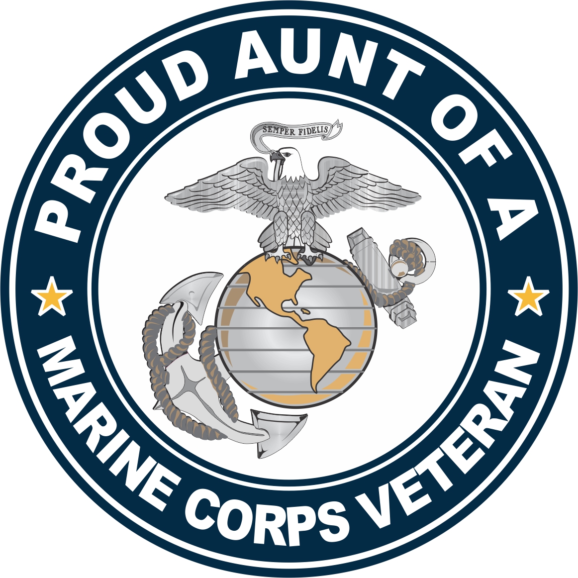 1162x1162 U.s. Marine Corps Veteran Proud Aunt Decal