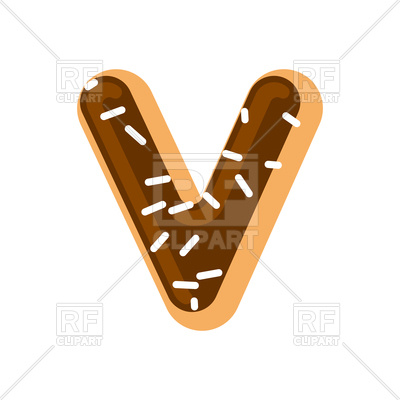 400x400 Letter V Donut Font Royalty Free Vector Clip Art Image