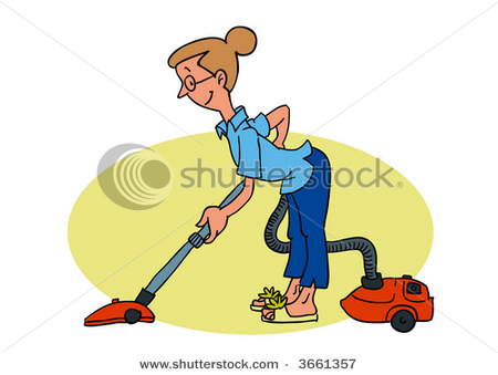 450x339 Cartoon Picture Of A Woman With A Vacuum Cleaner In This Vector