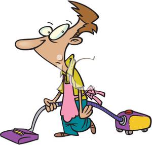 300x286 Clipart Picture A Man Cleaning With A Vacuum Cleaner