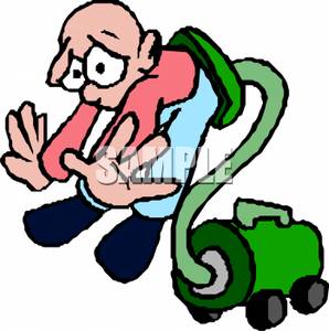 298x300 A Man Getting Sucked Into A Vacuum Cleaner Clipart Picture