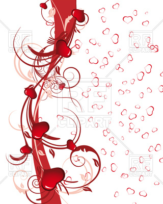 320x400 Valentine's Day Card With Curly Hearts Royalty Free Vector Clip