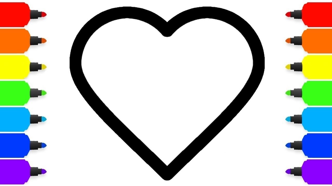 1280x720 Quality Picture Of A Heart To Color Learn Colo