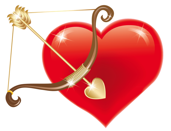 600x460 Red Heart With Cupid Bow Png Clipart Picture Love