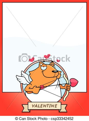347x470 Cartoon Cat Cupid Graphic. A Cartoon Illustration Of A Cat
