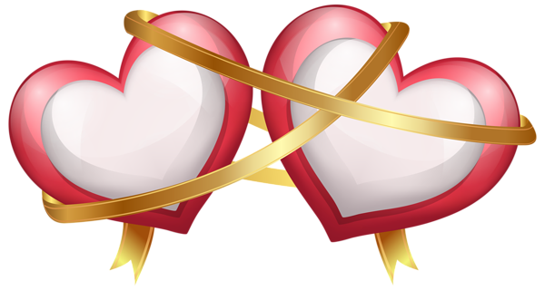 600x320 Two Hearts With Ribbon Transparent Png Clip Art Image Gingers