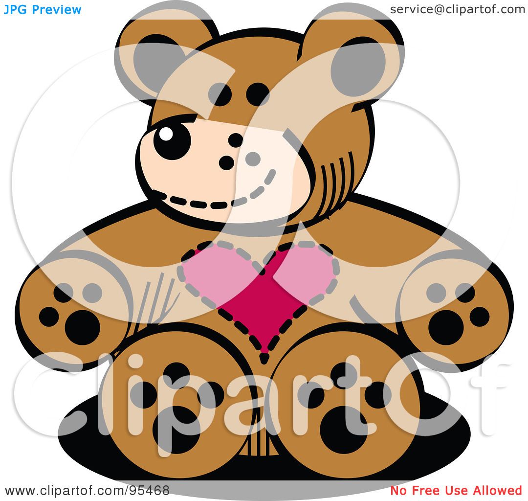 1080x1024 Royalty Free (Rf) Clipart Illustration Of A Brown Valentine Teddy