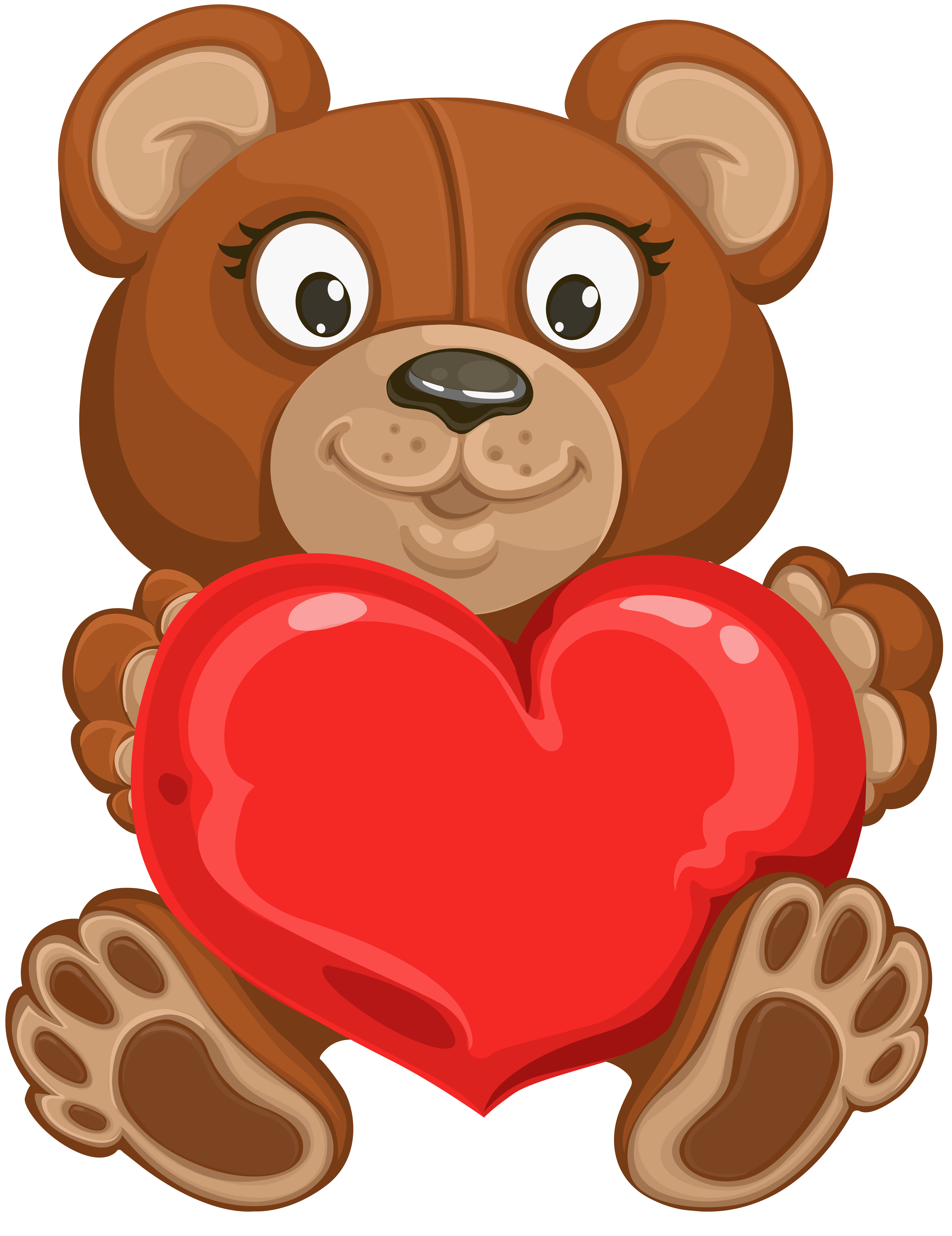 4763x6183 Valentine's Teddy With Heart Transparent Png Clip Art Image
