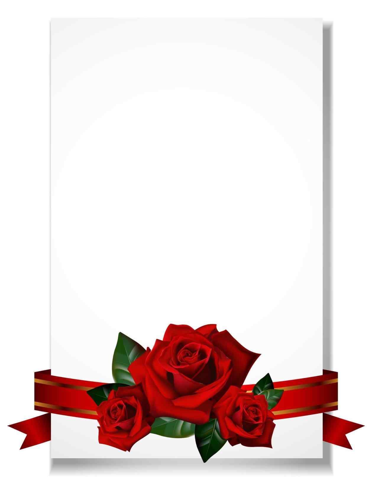 1258x1646 Rose Valentines Day Rose Borders Romantic Wedding Frame Background