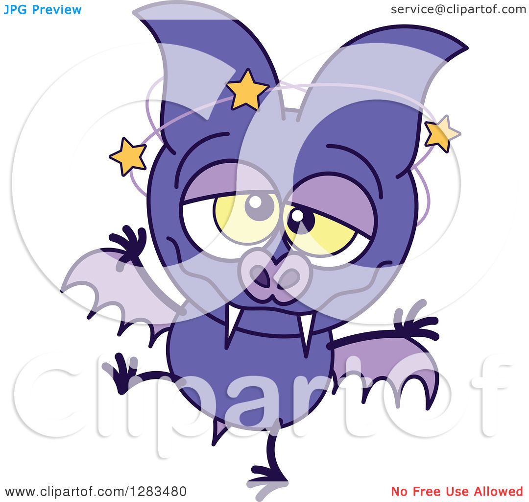 1080x1024 Clipart Of A Dizzy Purple Vampire Bat