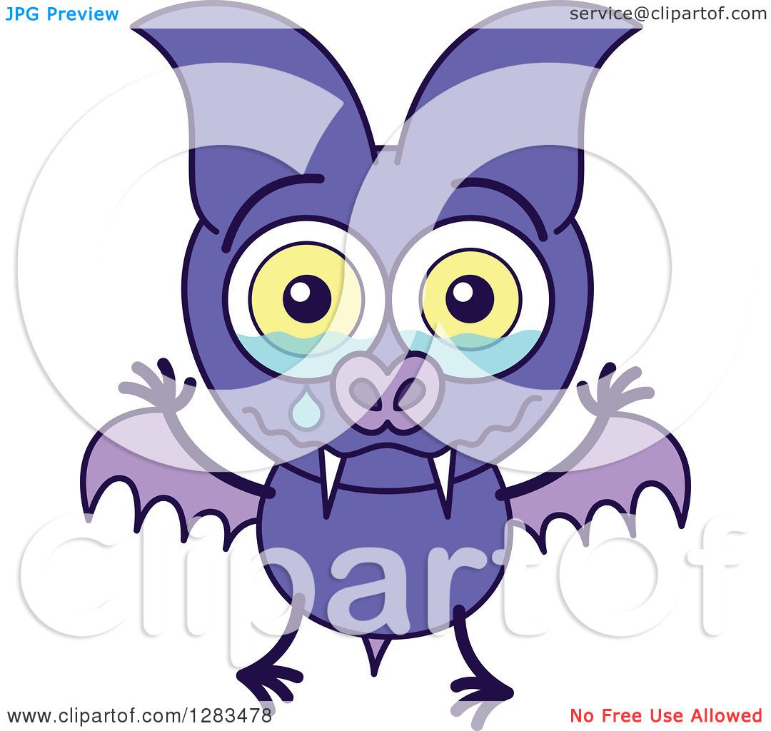 1080x1024 Clipart Of A Sad Crying Purple Vampire Bat