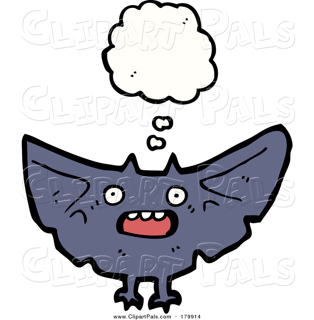 1024x1044 Pal Clipart Of A Thinking And Flying Vampire Bat By