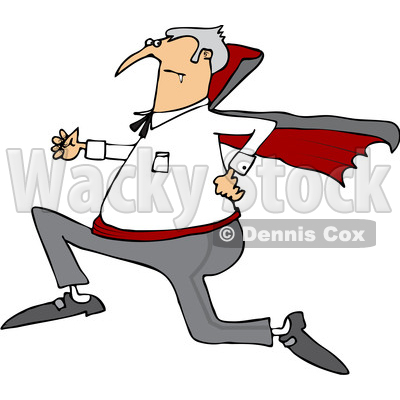 400x400 Clipart Of A Cartoon Chubby Halloween Dracula Vampire Running
