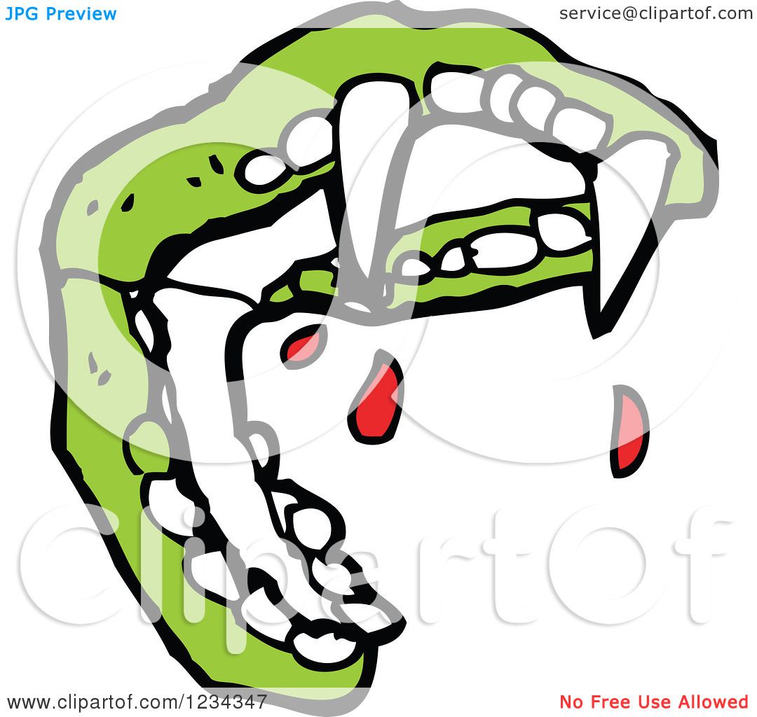 1080x1024 Clipart Of Green Vampire Teeth With Blood