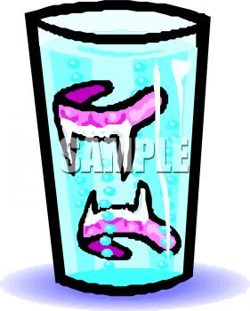 281x350 Vampire's False Teeth Soaking In A Glass