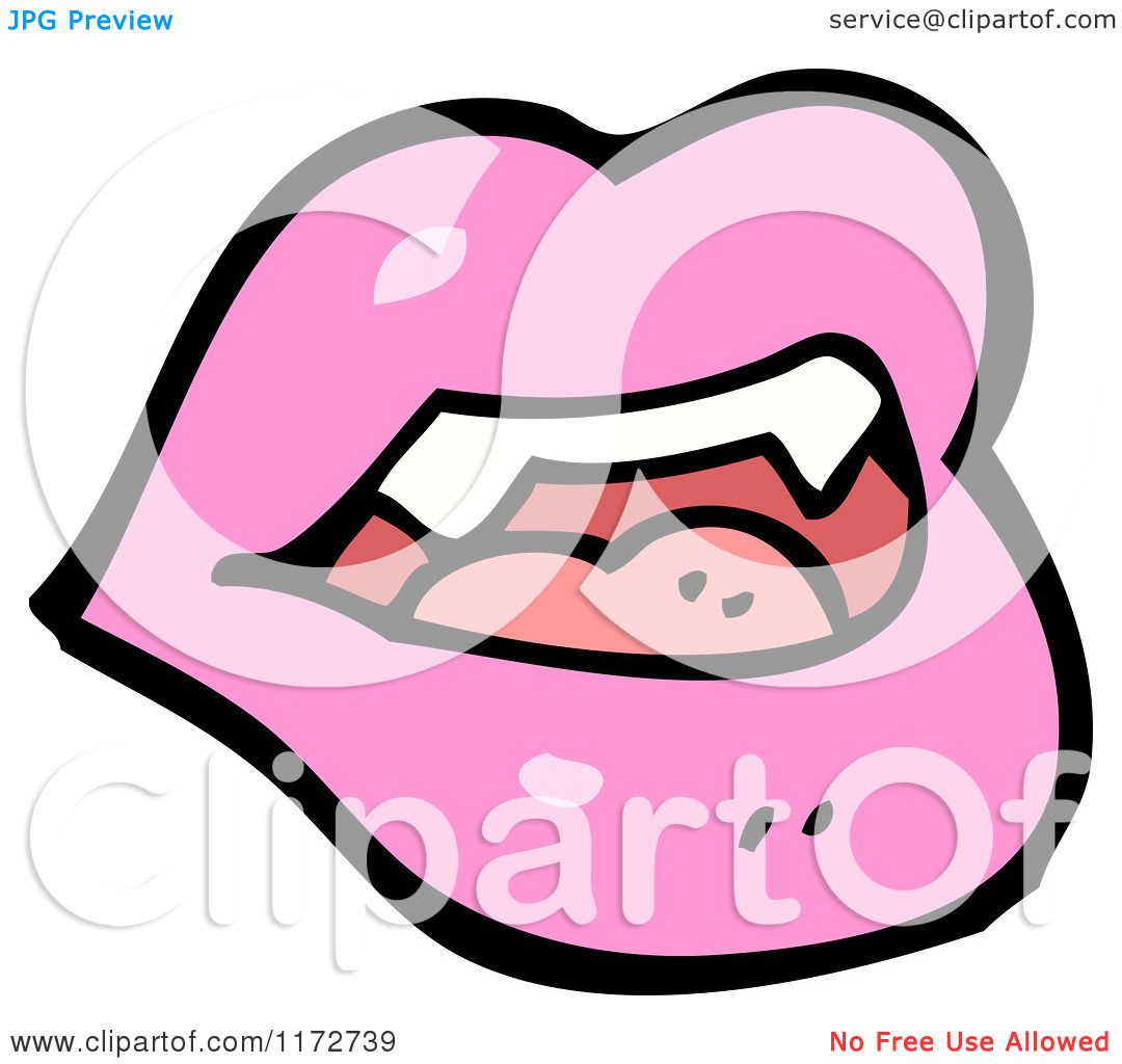 1080x1024 Cartoon Of A Pink Lips And Vampire Teeth