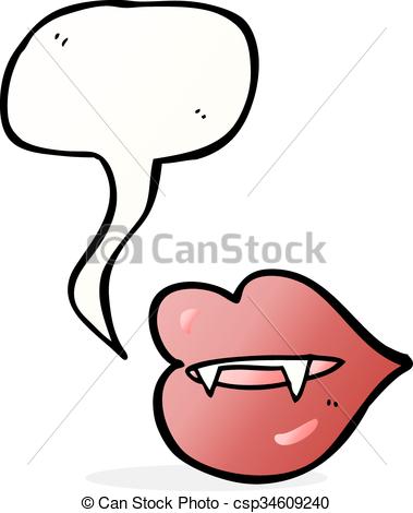 379x470 Cartoon Vampire Fangs With Speech Bubble Eps Vector