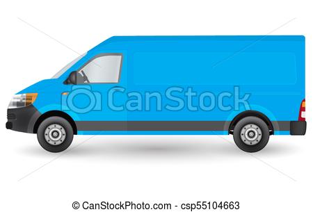 450x305 Blue Truck Template. Cargo Van Vector Illustration Eps 10 Clip