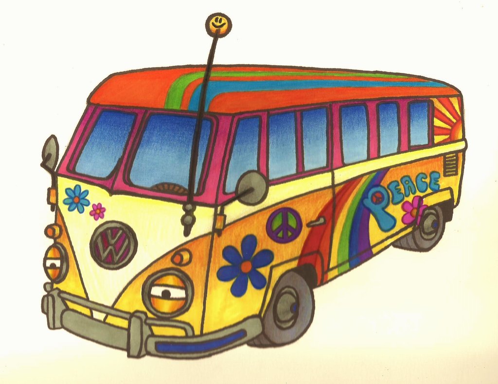 1024x790 Front View Of Hippie Bus Clipart