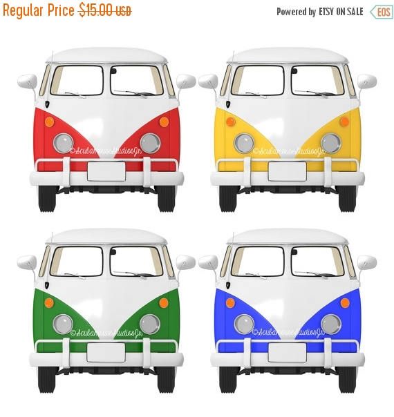570x604 Vw Bus Clipart. Transportation Clip Art. Retro Vw Van Bus. Digital