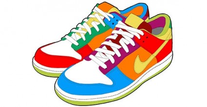 425x219 Collection Of Running Shoe Clipart Free High Quality, Free