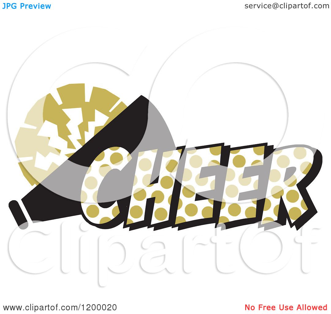 1080x1024 Clipart Of A Vegas Gold Polka Dot Cheer With A Bullhorn And Pom