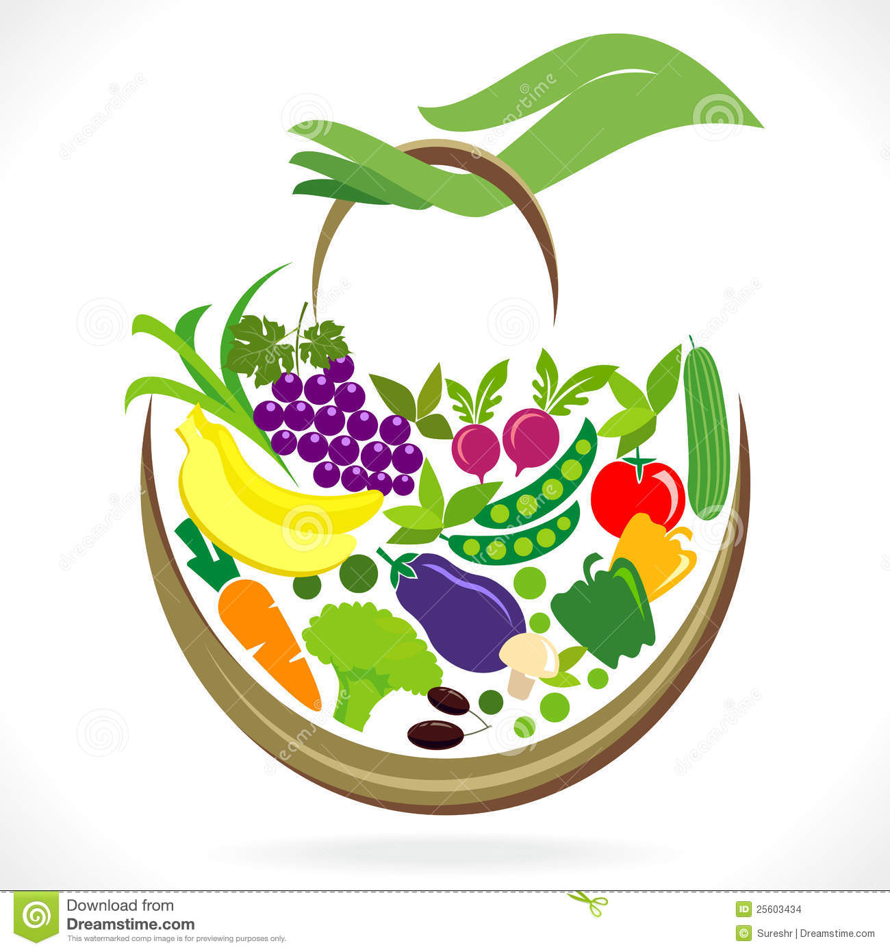 1300x1390 Fruits And Vegetables Basket Clipart