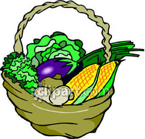 300x287 Fruits And Vegetables Basket Clipart
