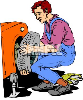 292x350 Auto Mechanic Changing A Tire On A Vehicle