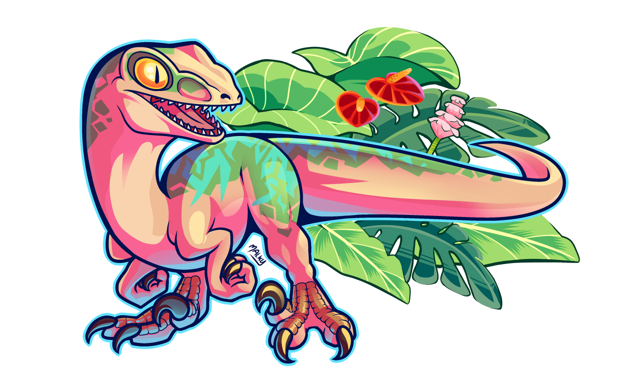 1273x776 Drawn Velociraptor Echo