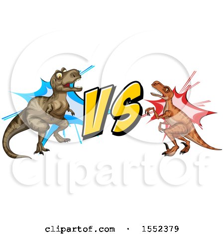 450x470 Clipart Of A Tyrannosaurus Rex Dinosaur Vs A Raptor