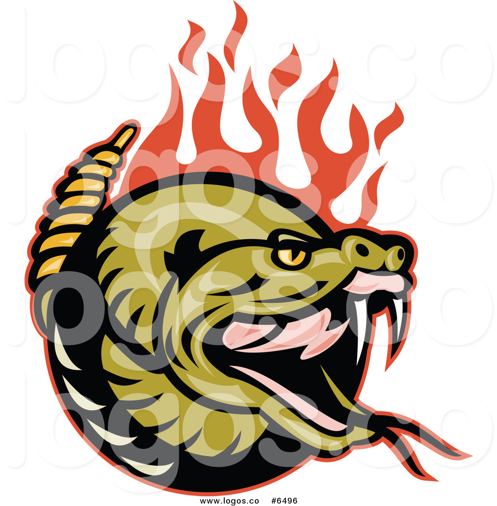 1024x1044 Royalty Free Clip Art Vector Logo Of A Rattlesnake With Red Flames