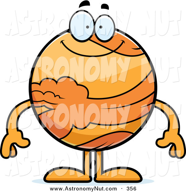 600x620 Clipart Of A Smiling Orange Cloudy Planet Venus By Cory Thoman