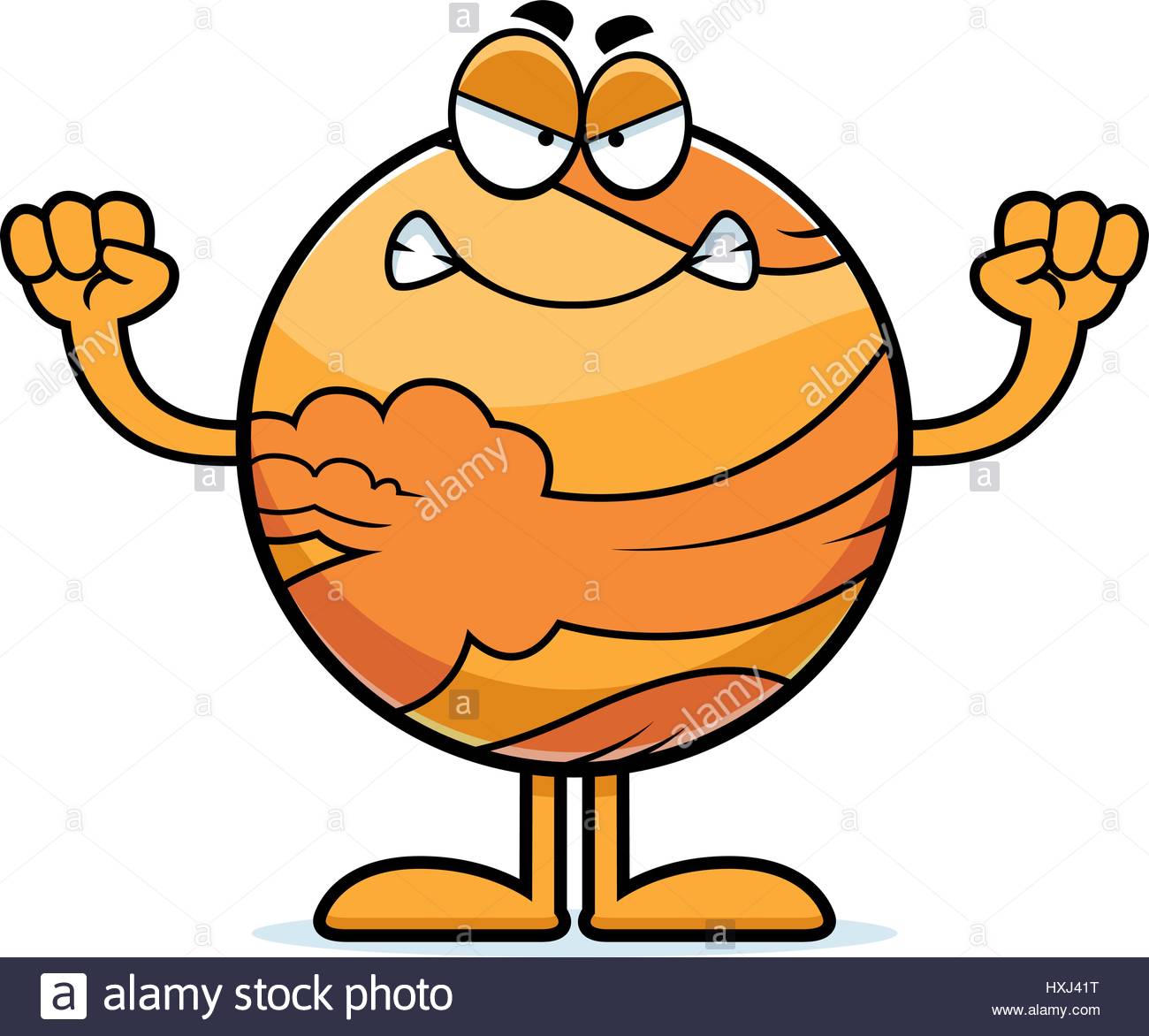 1300x1172 A Cartoon Illustration Of The Planet Venus Looking Angry Stock