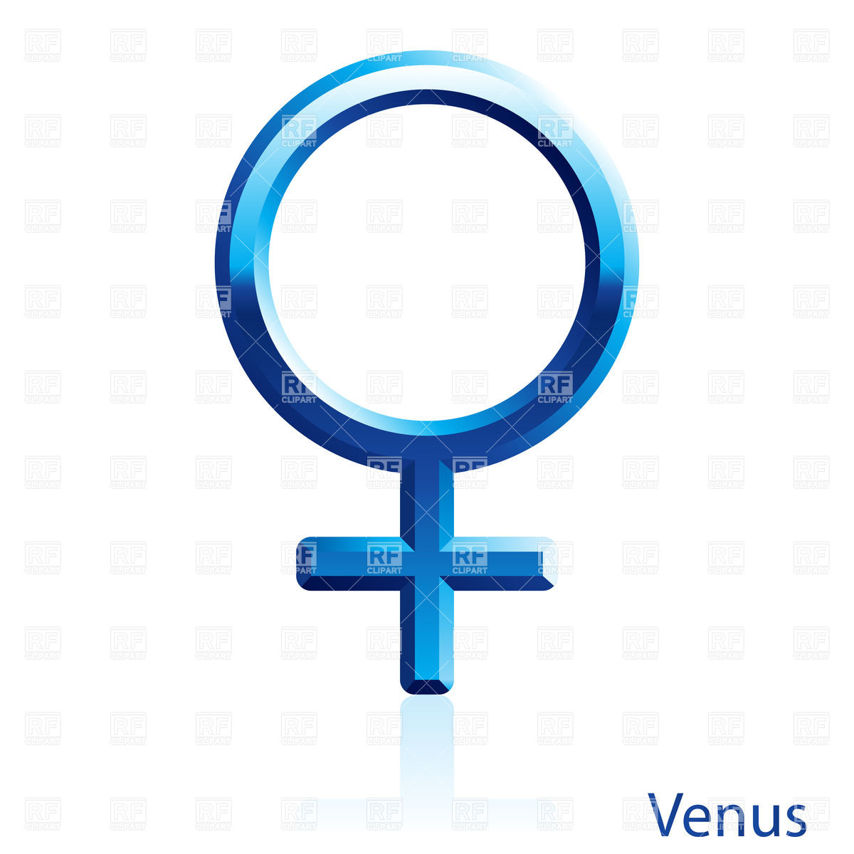 1200x1200 Shiny Blue Venus Sign On White Background Royalty Free Vector Clip
